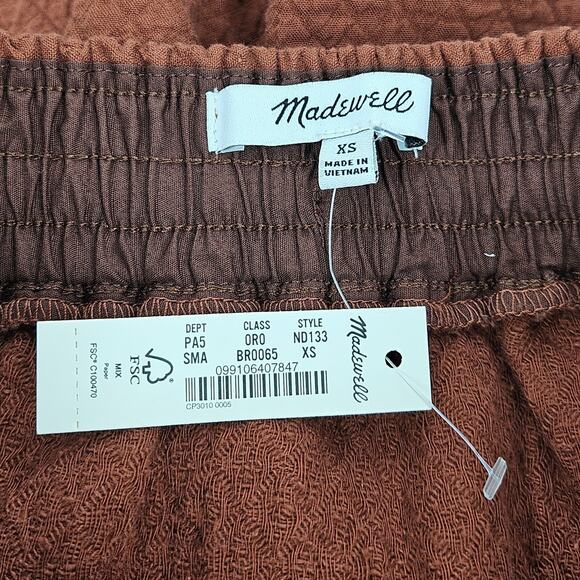 MADEWELL WOMEN'S DIAMOND JACQUARD DRAWSTRING MIDI SKIRT SIZE (XS) BURNT ORANGE - Picture 7 of 11